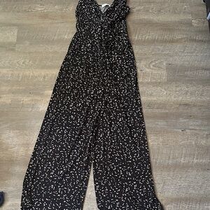 Kaileigh Black Jumpsuit with White Accents